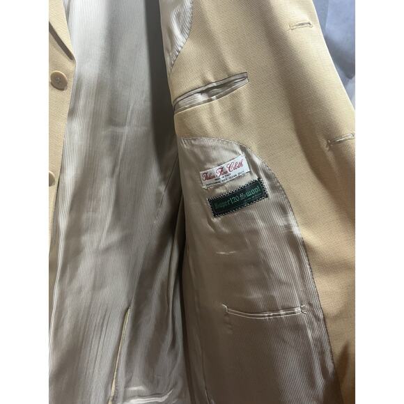 Zanetti Mens Wool Blazer Jacket Beige Size 58R Made in Italy NWOT - Picture 12 of 12